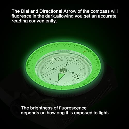 Military Lensatic Compass with Carrying Bag - Waterproof & Shakeproof