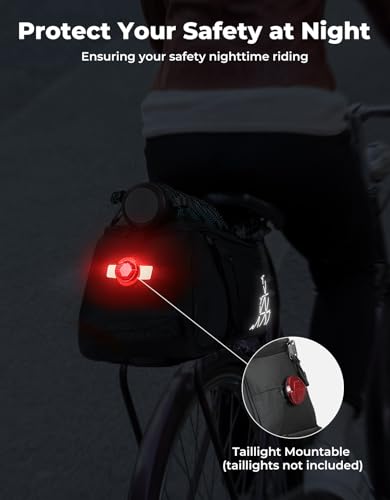 8L Rear Bike Rack Bag - Water Resistant Pannier for Cycling - Black