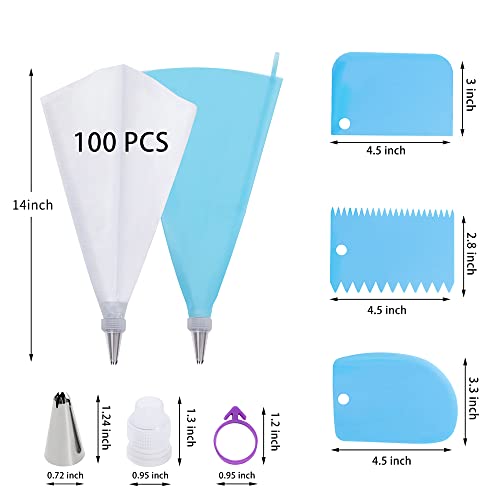 119-Piece Piping Bag and Decorating Tip Set - 12 Inch Disposable Bags