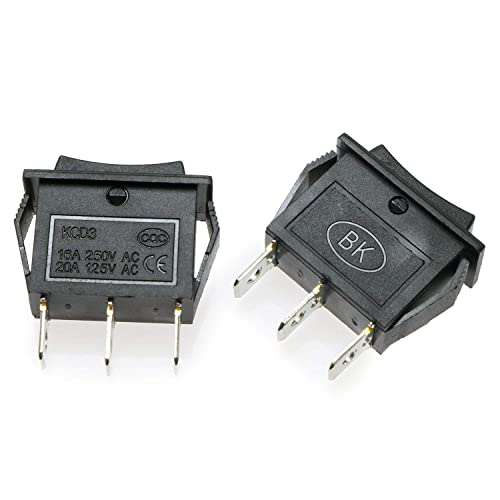 3-Pin SPDT On-Off-On Snap In Rocker Switch - 2 Pack