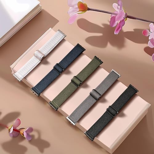 Stretchy Nylon Sport Strap for Samsung Galaxy Fit 3 - Black/Dark Blue