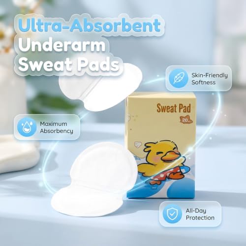 Underarm Sweat Pads for Men & Women - 20 Absorbent Pads