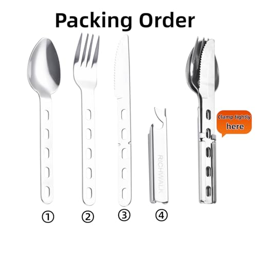 4-in-1 Portable Stainless Steel Camping Utensil Set