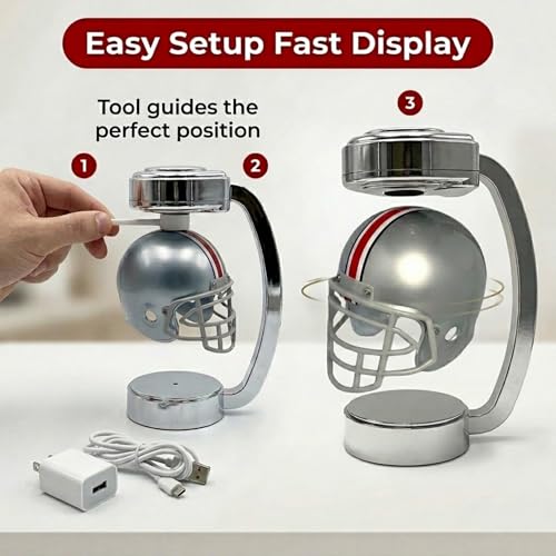 NCAA Mini Rotating Levitating Hover Helmet - Ohio State Buckeyes