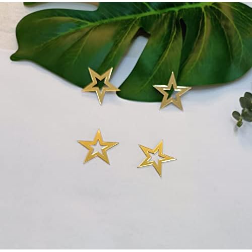 Set of 30 Gold DIY Acrylic Stars Mirror Stickers,Adhesive Acrylic Mirror Sticker for Home &Party Decoration,DIY projects (Star-Gold)