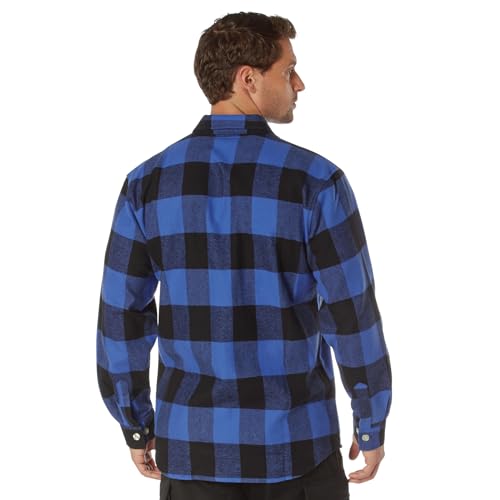 Rothco XX-Large Blue Buffalo Plaid Flannel Shirt, 8 oz Cotton Heavyweight