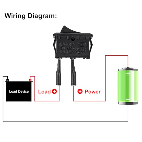 5PCS Mini Rocker Switch KCD1-101 12V SPST Toggle Switch - Square