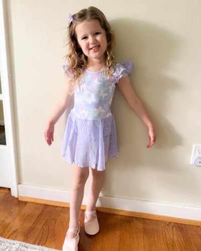 Stelle Toddler Girl Ballet Leotard with Magic Flutter Design - 4-5T Dance Outfit