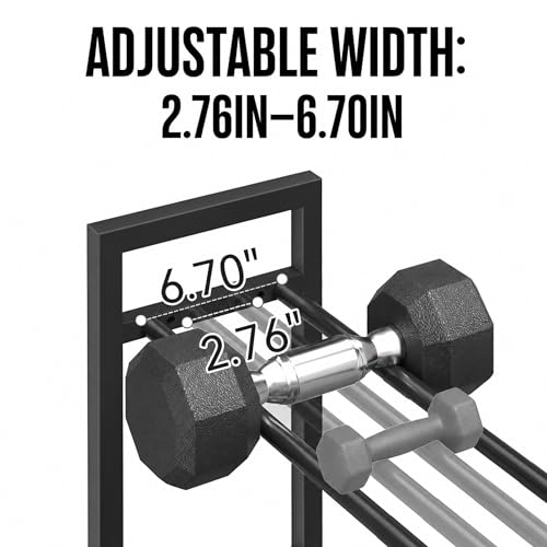 3 Tier Dumbbell Rack - Adjustable Weight Storage for Home Gym