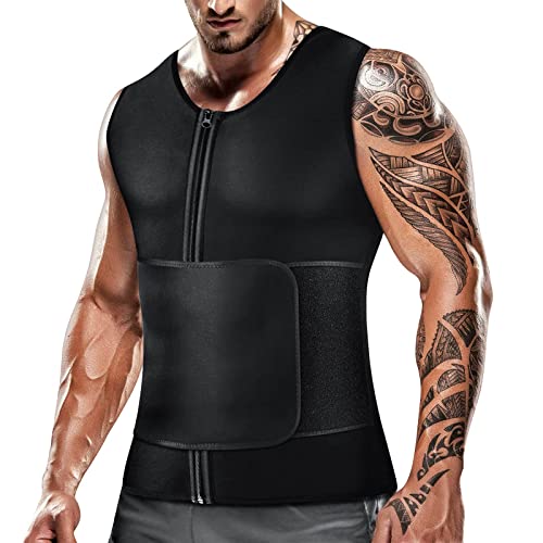 Men's Sauna Suit Shirt - X-Large Compression Vest for Gym