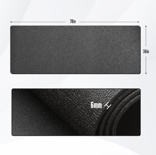 36" x 78" Anti-Slip Exercise Mat - Durable, Noise-Reducing Floor Protection