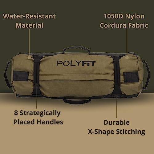 Workout Sandbag with 8 Handles - Black Camo, Large (50-125lbs)