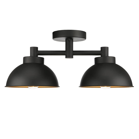Pathson 2 Lights Ceiling Light Fixtures, Semi-Flush Mounted Vintage Ceiling Lighting Lamp with Metal Shade for Living Room Hallway Loft Kitchen Bathroom Close to Ceiling