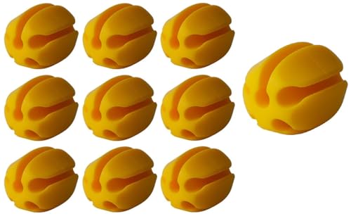 10 Pcs Silicone Fishing Rod Holder Straps - Yellow