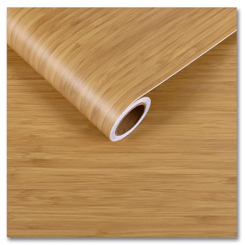 CRE8TIVE Teak Brown Wood Peel and Stick Wallpaper Thick Natural Wood Contact Paper for Cabinets Countertops Waterproof Vinyl Self Adhesive Brown Wallpaper for Bedroom Kitchen Desk Furniture 12"x80"