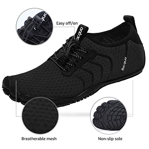 Quick Dry Barefoot Water Shoes for Beach Sports - Black (Wz111)
