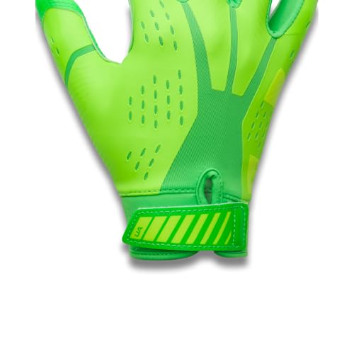 Under Armour Youth Blur Football Gloves - Hyper Green, Large, Silicone Grip