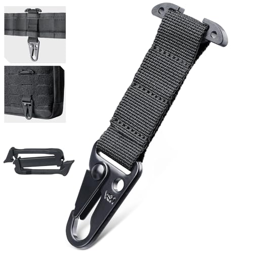 Molle Clip Key Holder - Tactical Gear Attachment - Black 1Pack