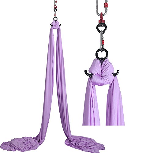Aerial Silks Starter Kit with 11-Yard Yoga Hammock - Lavender