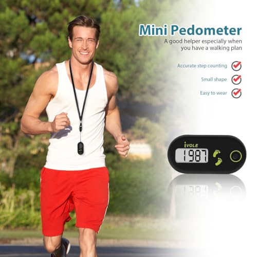 3D Digital Pedometer - Accurate Step Counter with Clip & Lanyard