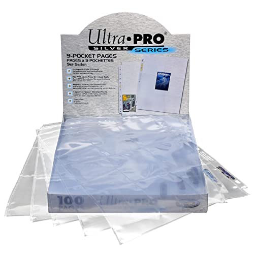 Ultra PRO Solid Silver Series 11-Hole Punch Pages for Trading Cards - 100 Pages