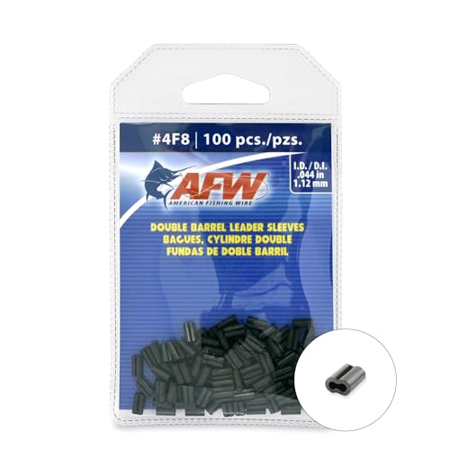 Copper Double Barrel Crimp Sleeves for Fishing Leaders - #4F8/.044 inch