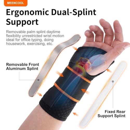 Carpal Tunnel Wrist Brace Night Support - Medium Right Hand Black