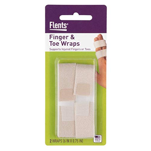 Compression Support Wraps for Fingers & Toes - Beige Round, 2 Pack