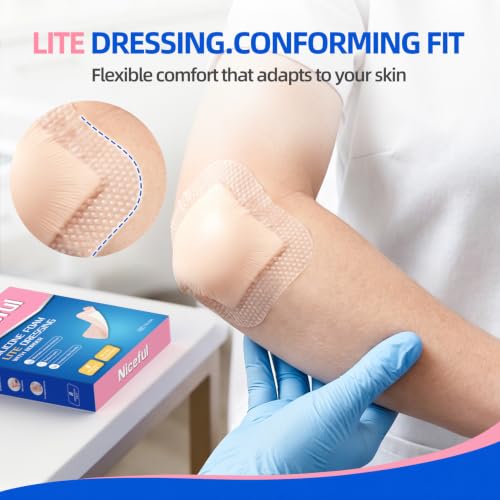 Silicone Foam Lite Dressing for Sensitive Skin 3"x3" (8 Count)–