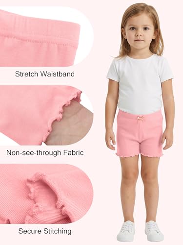 Toddler Ruffled Shorts - Kids Bike Cartwheel Shorts 4-5T - Grey, Pink, Yellow, Lavender, Mint, Blue