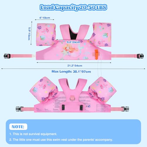 MoKo Toddler Swim Vest Arm Floats 20-50 lbs - Water Wings for Kids