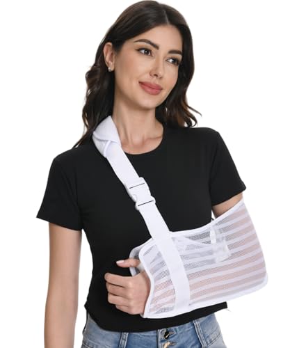 Breathable Arm Sling with Cushioned Shoulder Pad - Reversible Mesh Brace