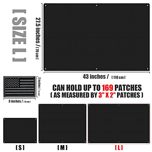 IronSeals 2 Pack Tactical Patch Organizer Holder Display with Loop Surface, Steel Ring & Flag Patch (L: 110 x 70 CM)