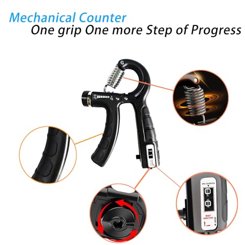 Adjustable Hand Grip Strengthener with Counter - Pink Grip