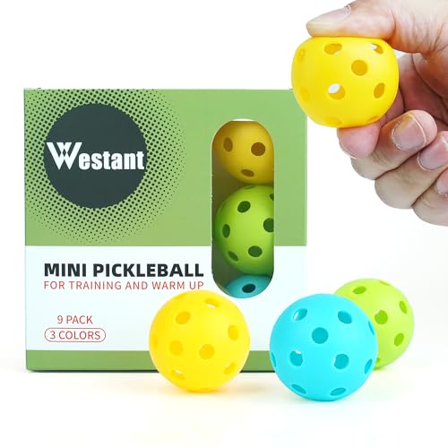 Westant 42mm Mini Silent Pickleball Balls 9-Pack Indoor Practice Training