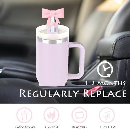 Silicone Straw Topper for 10mm Straws - Cute Bow Design, 3-Pack