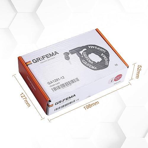 GRIFEMA Zinc Keyed Bike Chain Lock 4FT Heavy Duty Anti-Theft Steel with Protective Sleeve