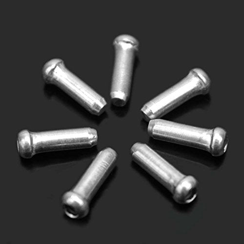 100 Pcs Alloy Bicycle Brake Cable End Caps - Silver