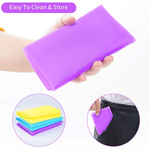 3 Pcs Silicone Mats for Crafts - Heat-Resistant, Blue, Purple & Yellow