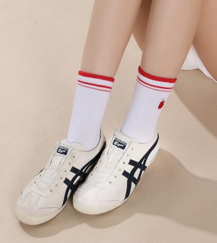 Non-Slip Yoga Socks for Women - Breathable Pilates Crew Grip - Apple