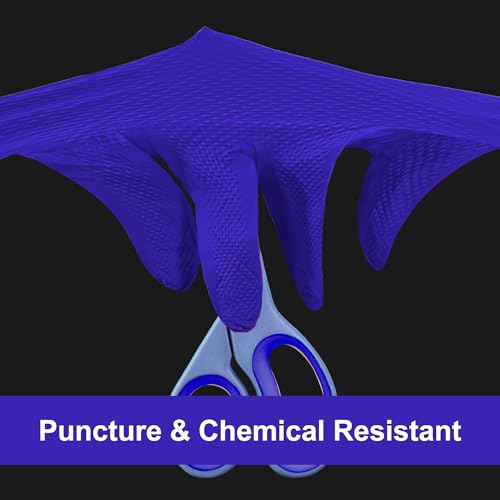 GLOVEWORKS HD Royal Blue Nitrile Industrial Disposable Gloves, 6 Mil Latex-Free, Raised Diamond Texture, XX-Large, Box of 100