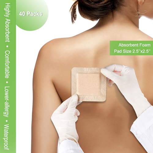 NeuHeils 4x4 Silicone Foam Dressing with Border - 40 Pack for Bed Sores