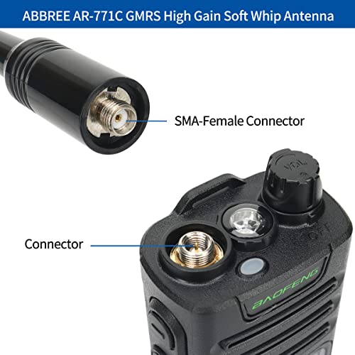 GMRS Antenna 15.3 Inch Flexible Whip SMA-Female - Orange, 2 Pack