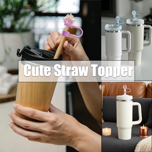 5-Piece 10mm Silicone Strawberry Straw Cover Set for Tumblers - Strawberry-A