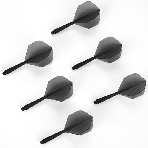 Integrated Dart Shafts and Flights - 6pcs Transparent Black