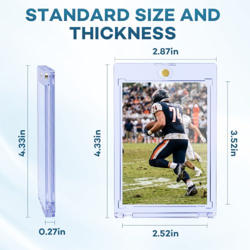 ZENOWICK 64 Pack Magnetic Card Holders - 35pt One Touch Acrylic Wallets with UV Protection
