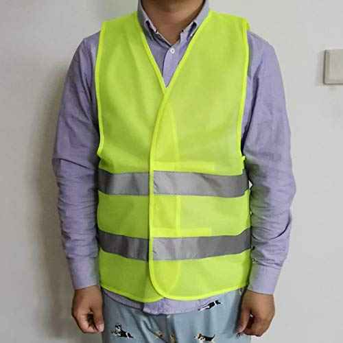 zojo Normal Visibility Safety Vests,12 Pack,Adjustable Size, Thin & Lightweight Mesh Fabric, Wholesale Safety Vest for Outdoor Works, Fits for Men and Women -Neon Yellow