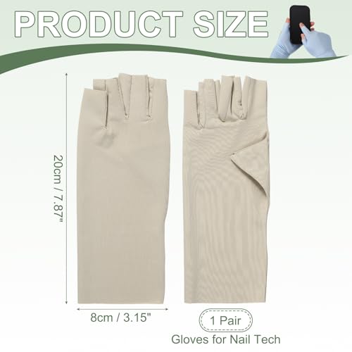 Sun Protection Gloves - Half Finger Breathable Touchscreen Gloves - Skin Tone