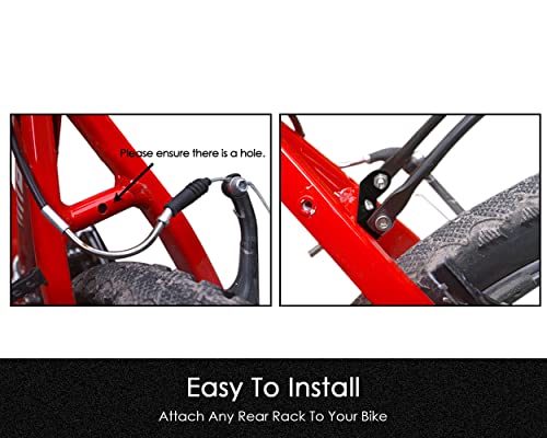 Bike Rear Rack Mount Adapter with Screws - Black