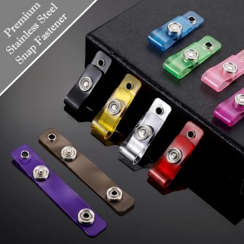 ID Badge Holder Straps - 50 Pcs Multicolor Vinyl Badge Clips